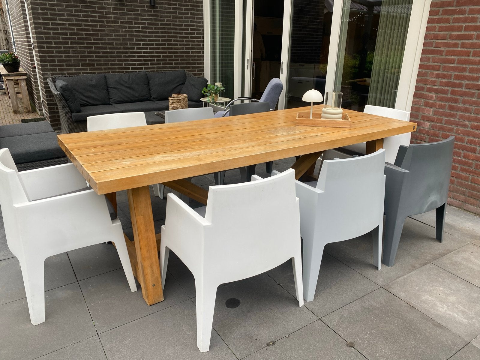 Siesta Box tuinstoelen met kussentjes - stapelbaar, Tuin en Terras, Ophalen, Gebruikt, Kunststof, Stapelbaar