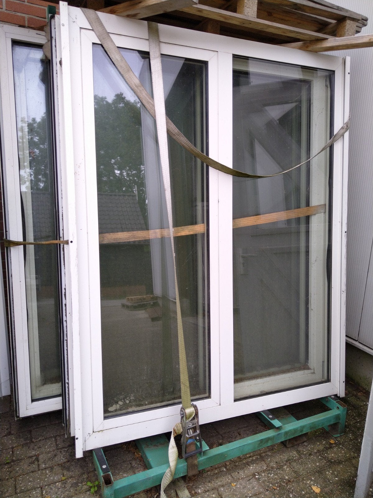 7 stuks aluminium raamkozijnen, Gevelraam of Ruit, Gebruikt, Dubbelglas, 160 cm of meer