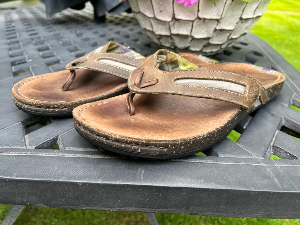 Timberland earthkeepers leren teenslippers maat 42 bruin, Sandalen, Bruin, Ophalen of Verzenden, Zo goed als nieuw