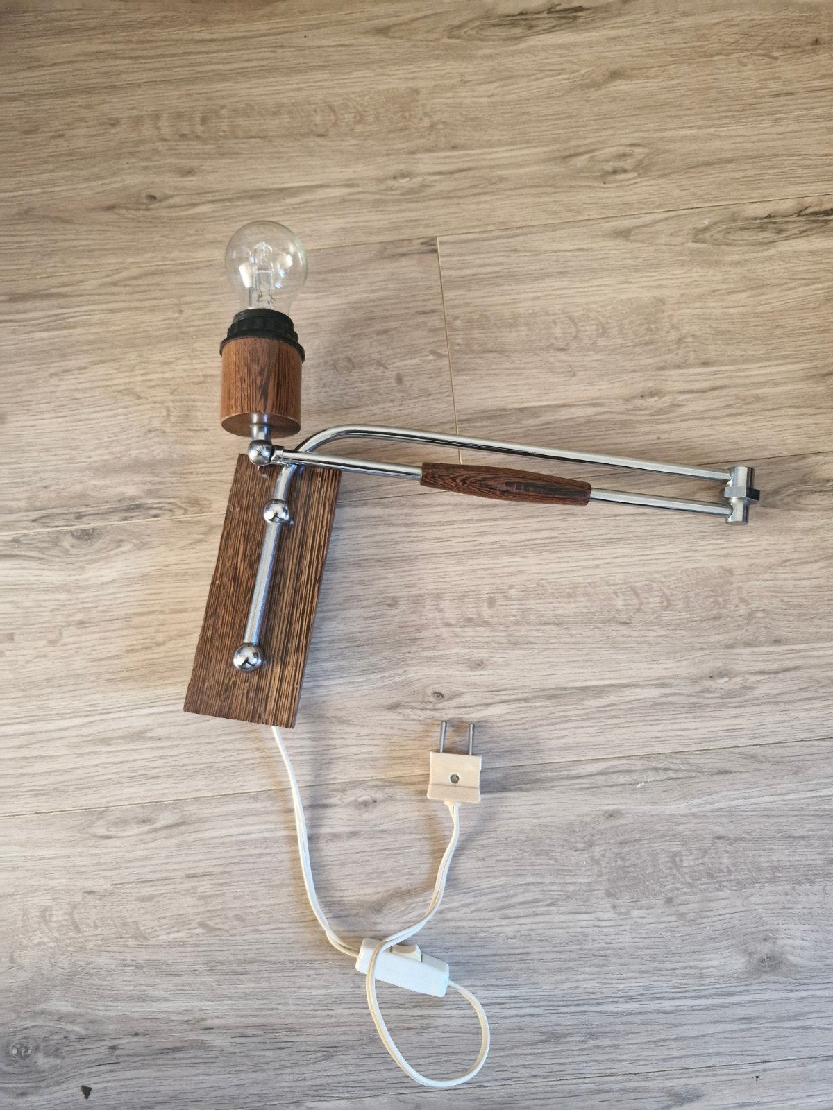 Prachtige vintage verstelbare wandlamp uit de jaren 70, Ophalen of Verzenden