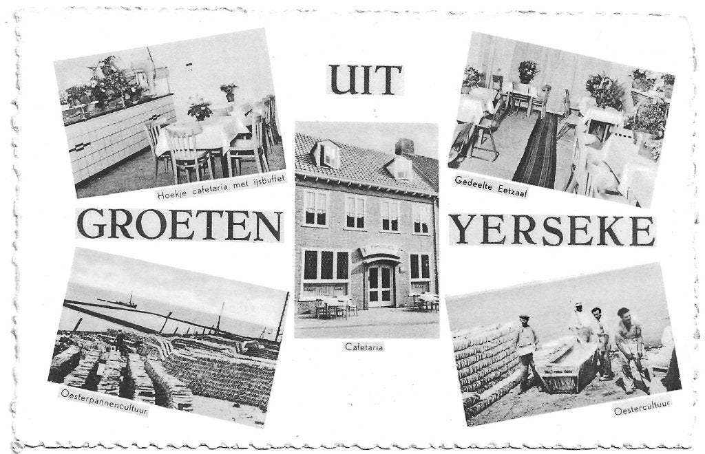 AK Yerseke - Groeten uit...Cafetaria Kerkplein 6, Verzamelen, Verzenden, 1960 tot 1980, Ongelopen, Zeeland