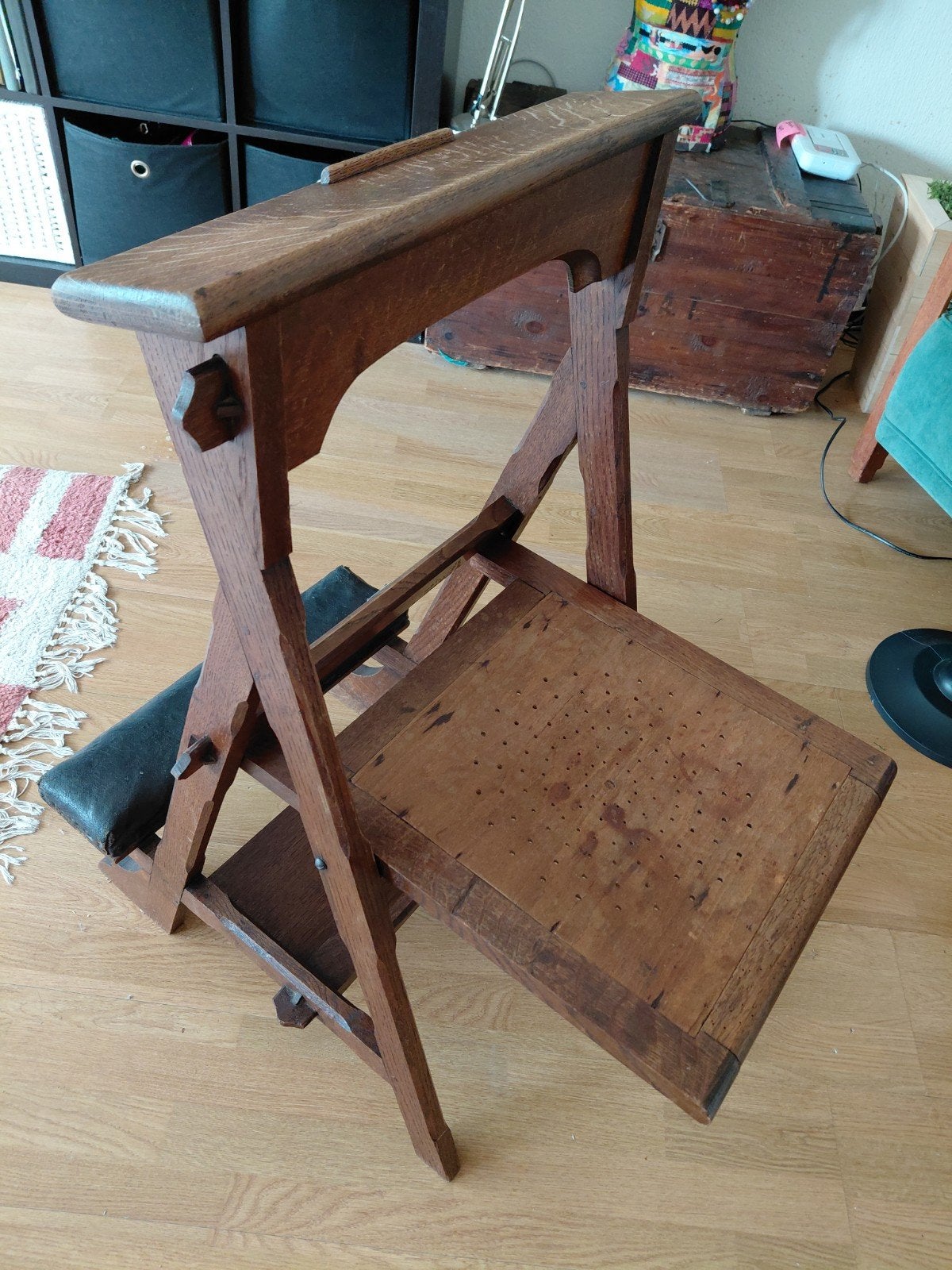 Antieke houten bidbank/knielbank, Antiek en Kunst, Ophalen