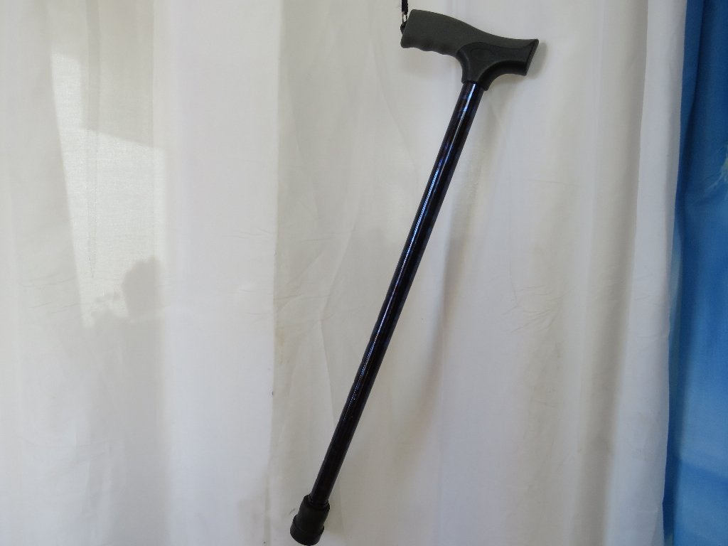 zwart met blauwe verstelbare wandelstok soft grip handgreep, Ophalen, Verstelbaar, Gebruikt