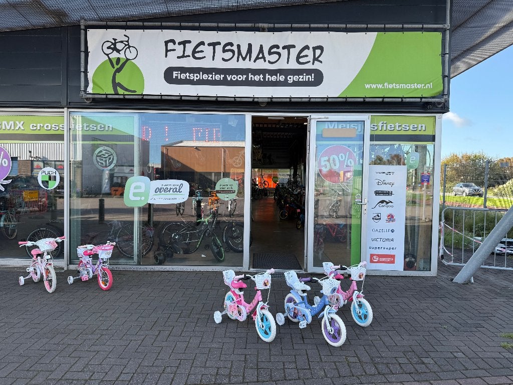 FIETSMASTER Disney Princess Kinderfiets – Meisjes 12 INCH, Terugtraprem, Zijwieltjes, Nieuw, Minder dan 16 inch