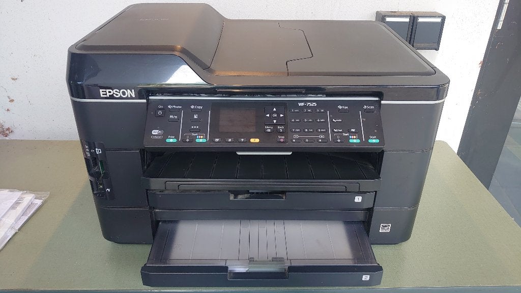 Epson WF-7525 printer, scannen, kopiëren, faxen, All-in-one., Ophalen, Epson WF-7525, Inkjetprinter, All-in-one