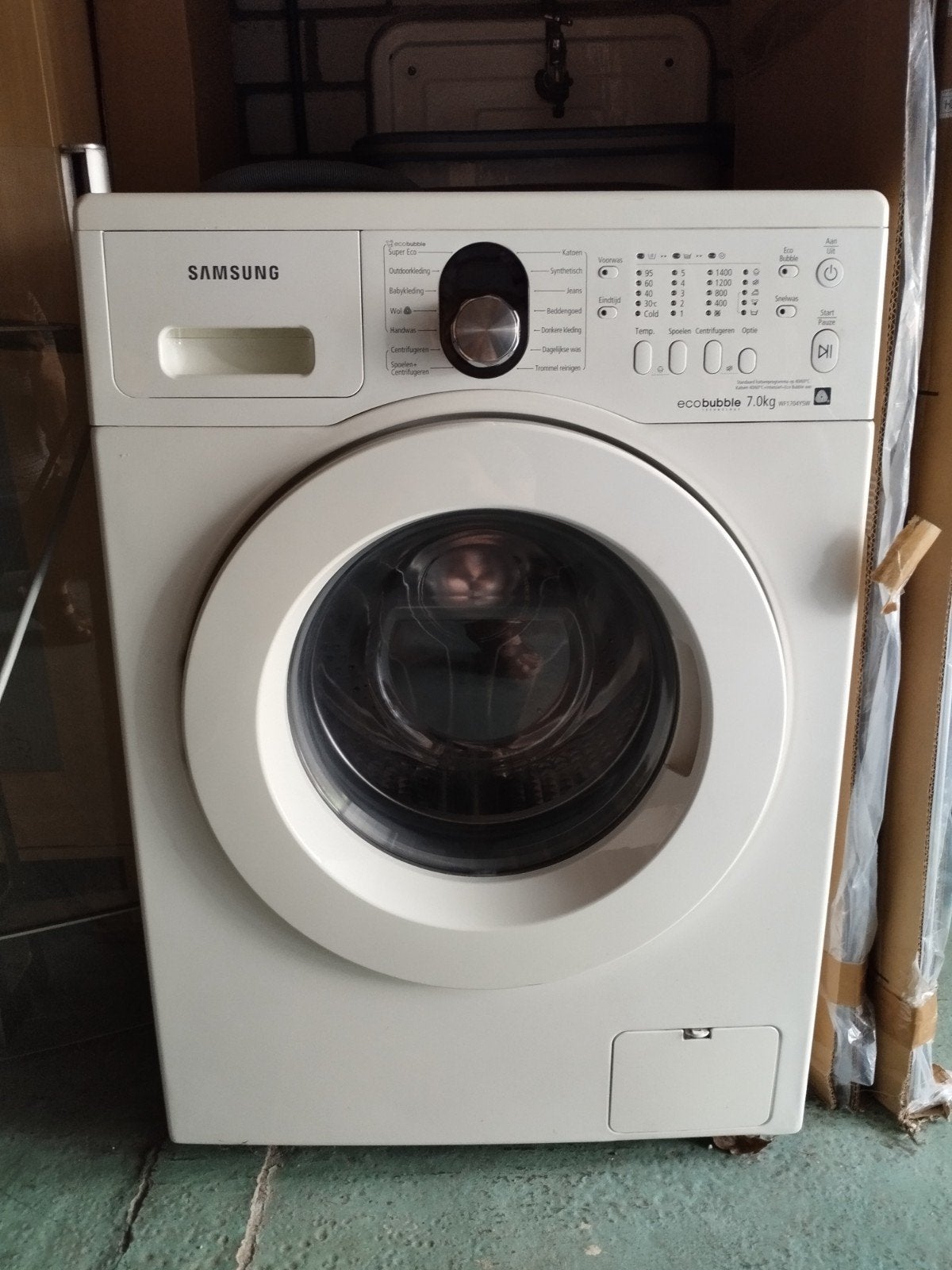 Samsung EcoBubble wasmachine 7 kg – 1400 toeren gebruikt, Gebruikt, Handwasprogramma, Ophalen of Verzenden, Voorlader