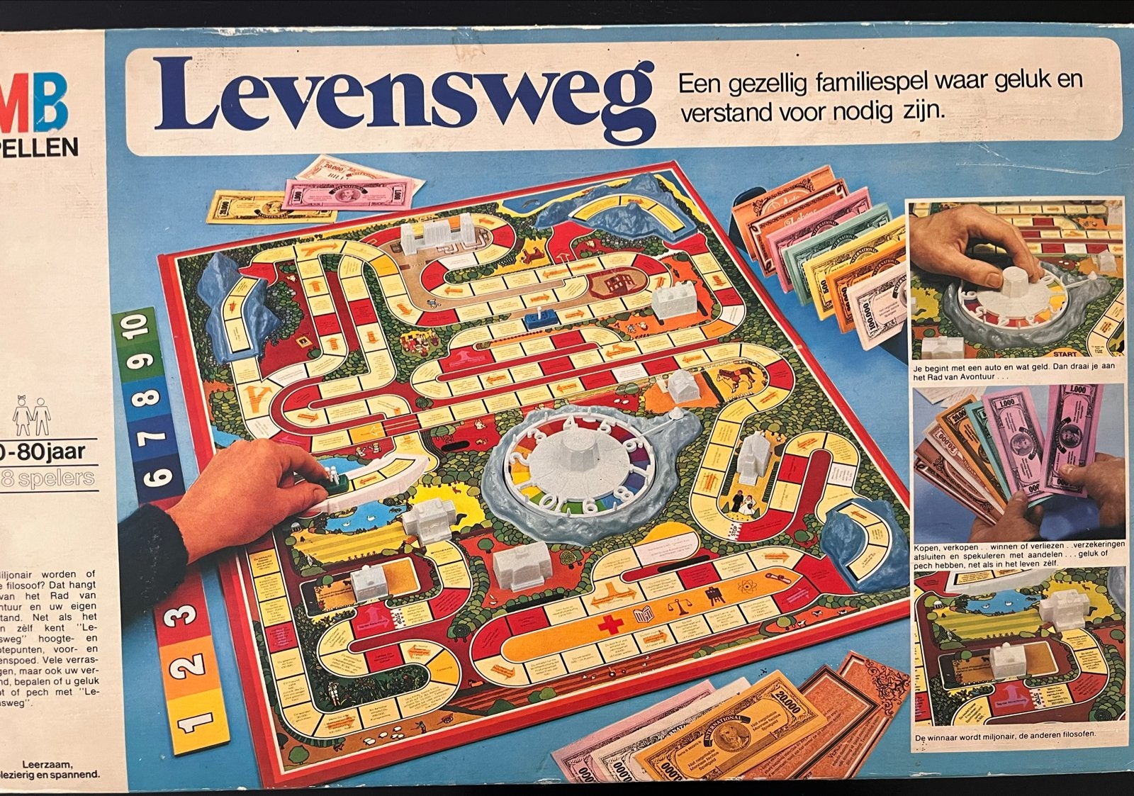 Levensweg Bordspel - Klassiek Familieplezier, Hobby en Vrije tijd, Gezelschapsspellen | Bordspellen, Drie of vier spelers, Verzenden