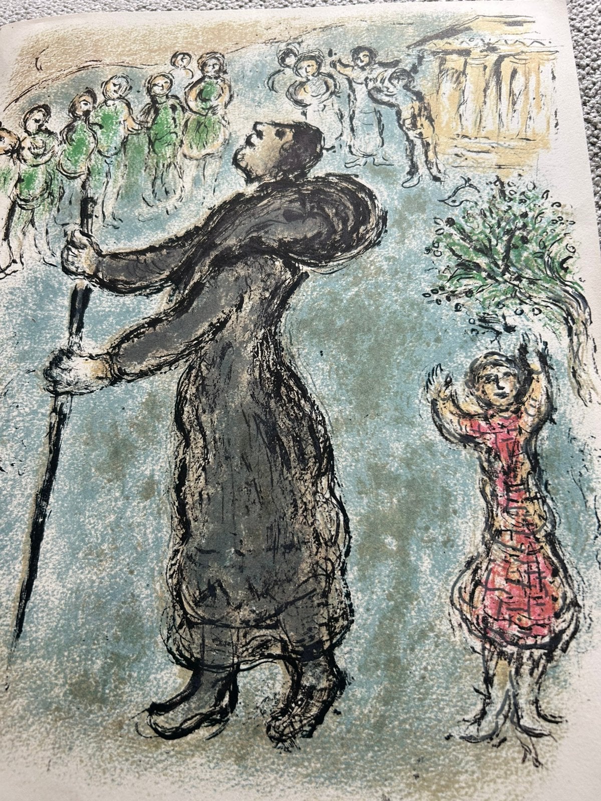 Origele litho Chagall ‘Ulysee déguisé en Mendiant, Antiek en Kunst, Ophalen of Verzenden