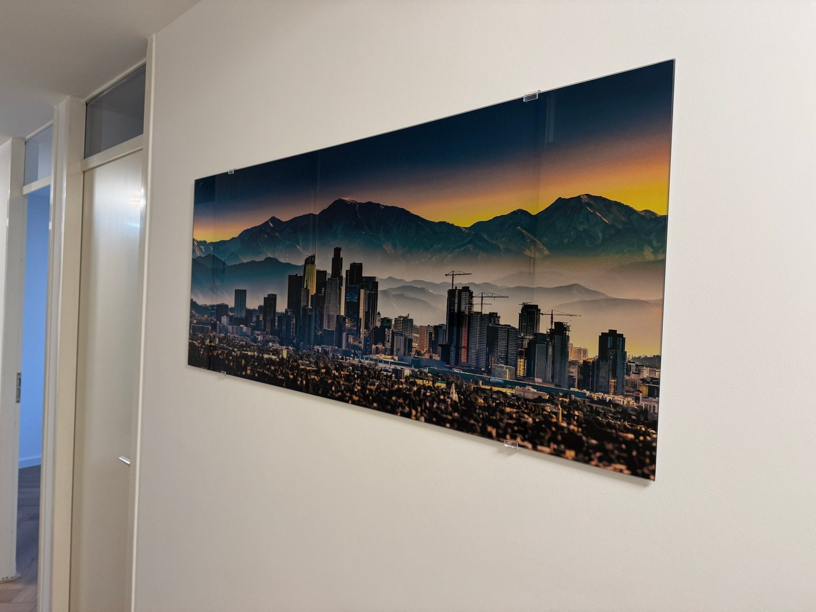 Glazen schilderij skyline Los Angeles, Ophalen, Schilderij