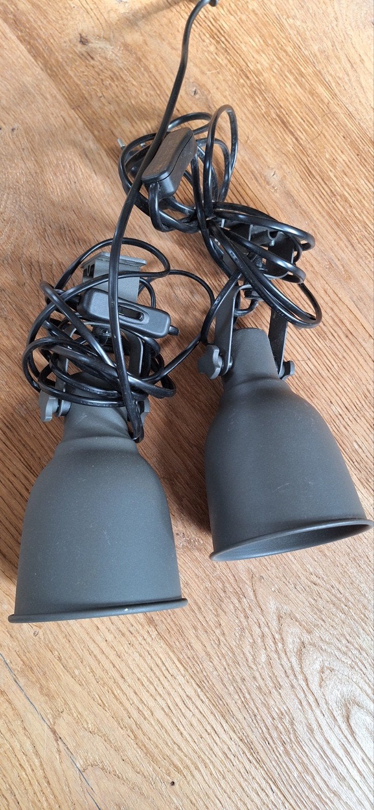 IKEA Hektar wandlampjes, antraciet,set,bedlampjes,, Ophalen of Verzenden, Gebruikt, IKEA, Plafondspot of Wandspot