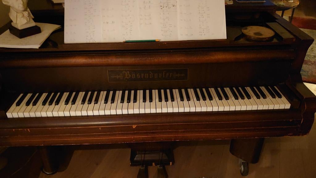 Bosendorfer vleugel uit 1880 lengte 170 cm notenhout, Muziek en Instrumenten, Piano's, Ophalen, Gebruikt, Bruin, Vleugel
