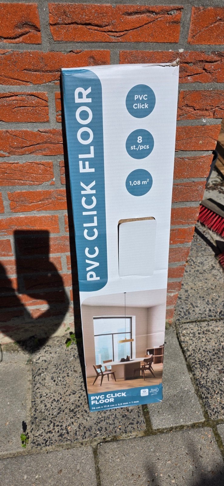 PVC Click Laminaat Vloer Action - 1 pak (1.08 m², 8 stuks), Ophalen, Kunststof, 50 tot 150 cm, Nieuw