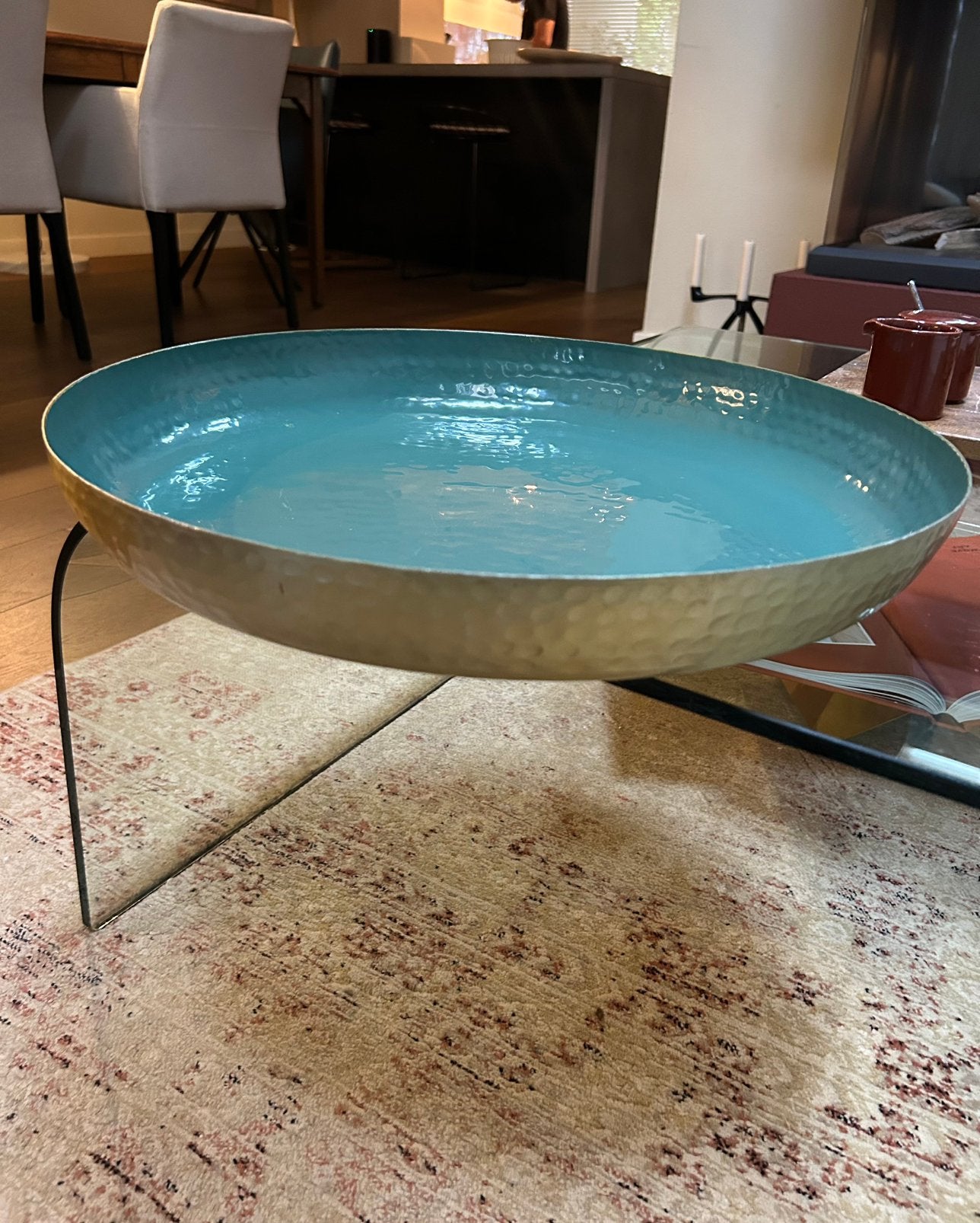 Hele mooie  Pip Amsterdam schaal 50 cm groen goud, Ophalen of Verzenden, Zo goed als nieuw, Rond, Overige materialen