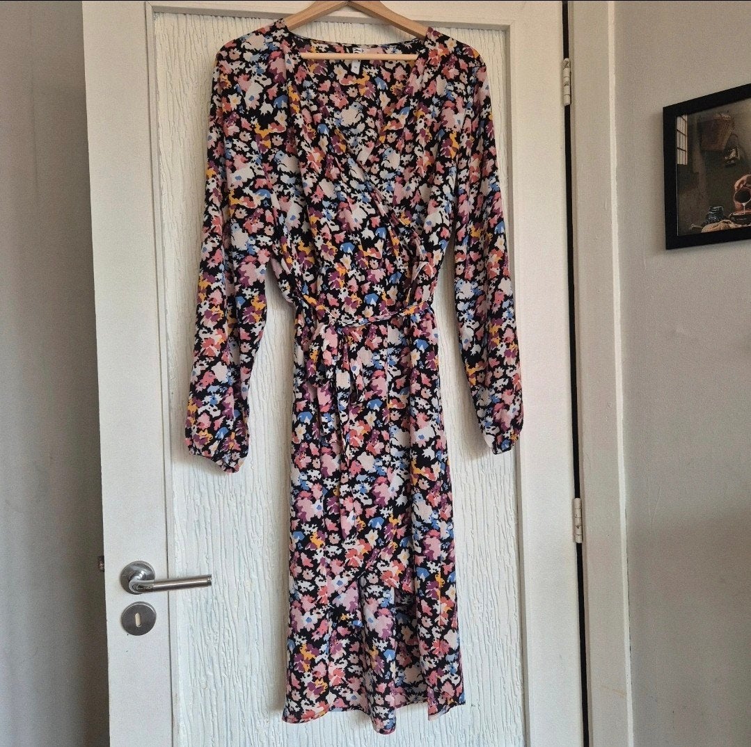 JDY Bloemenprint Wikkeljurk Midi - Maat 44 (L/XL) - Perfect, Overige kleuren, Maat 42/44 (L), Ophalen of Verzenden, Zo goed als nieuw