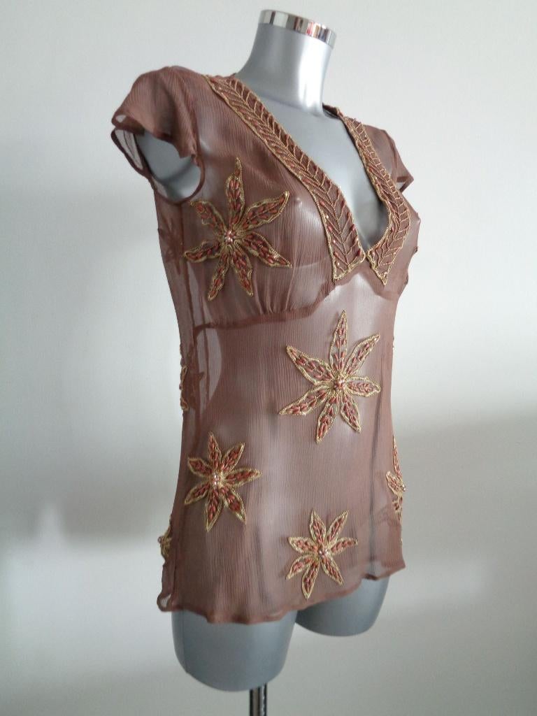 Oui Set zijden top, maat 38 NIEUW, Ophalen of Verzenden, Nieuw, Maat 38/40 (M), Bruin