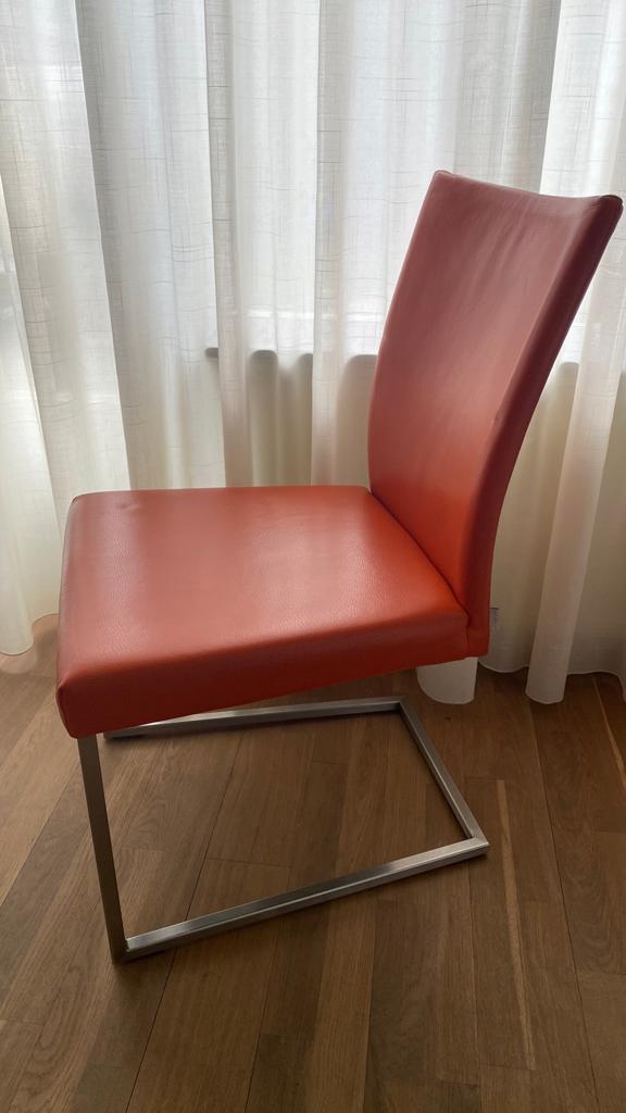 Bert Plantagie 8 eetkamertafel stoelen, Gebruikt, Overige kleuren, Leer, Ophalen of Verzenden