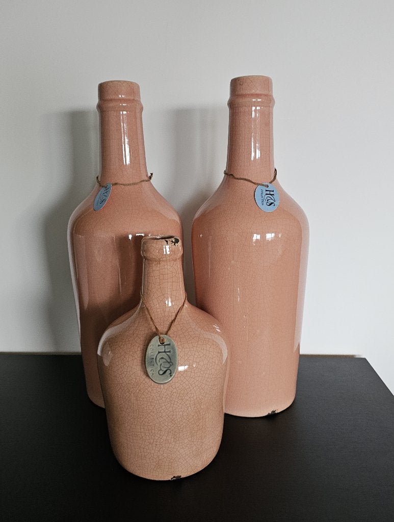3 LEUKE ROZE VAZEN, 43 cm, Gebruikt, Ophalen of Verzenden, Roze