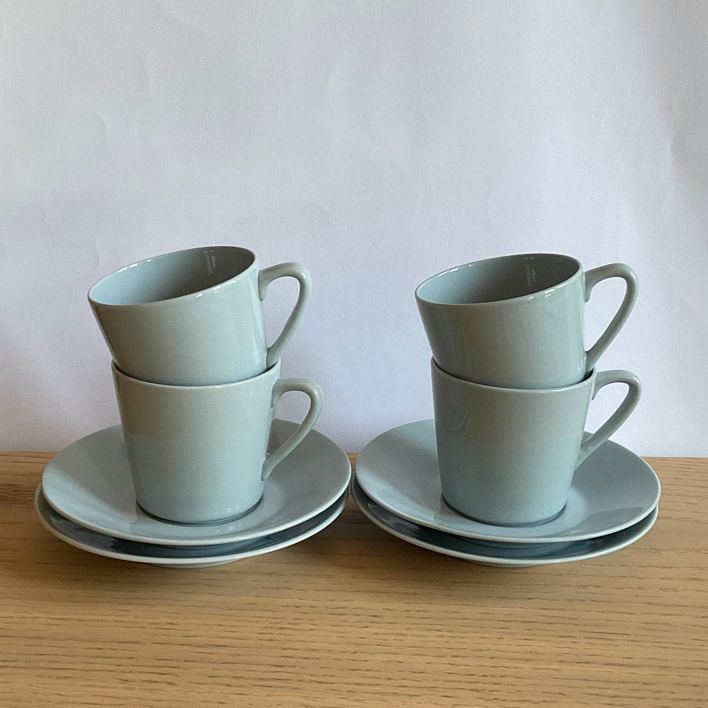 Arabia kop en schotels (4), OT-serie jaren '60, blauw, Antiek en Kunst, Antiek | Servies los, Ophalen of Verzenden