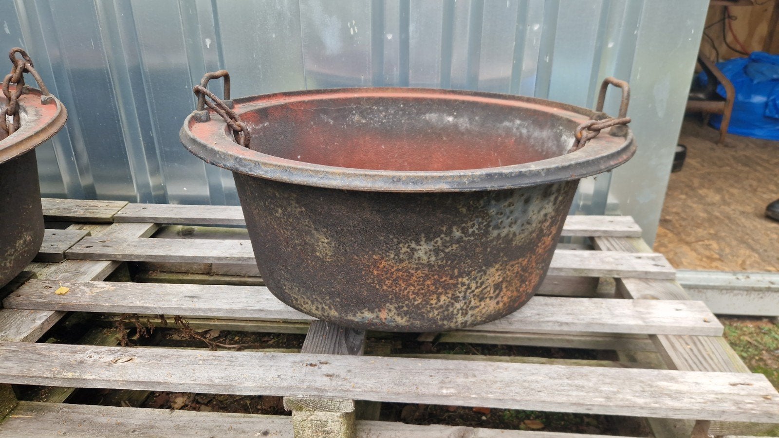 mooi grote (60 ltr) gietijzeren hangketel met orginele ketti, Tuin en Terras, Ophalen, Gebruikt, Rond, Metaal