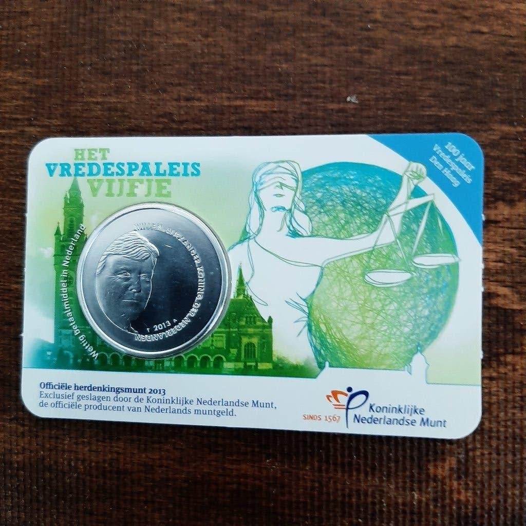 2013 Coincard Vredespaleis Vijfje (UNC)., Ophalen of Verzenden, Overige landen, 5 euro, Setje