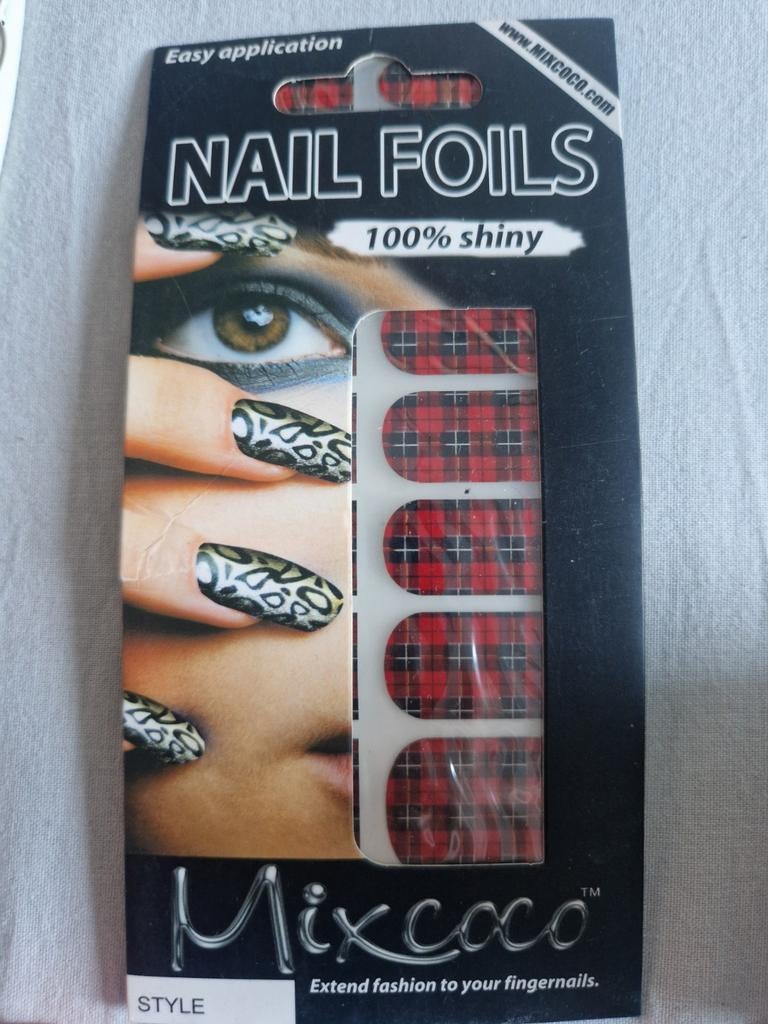 Mixcoco Nail Foils - Schotse Ruit Plaknagels, Ophalen of Verzenden, Nieuw, Overige typen