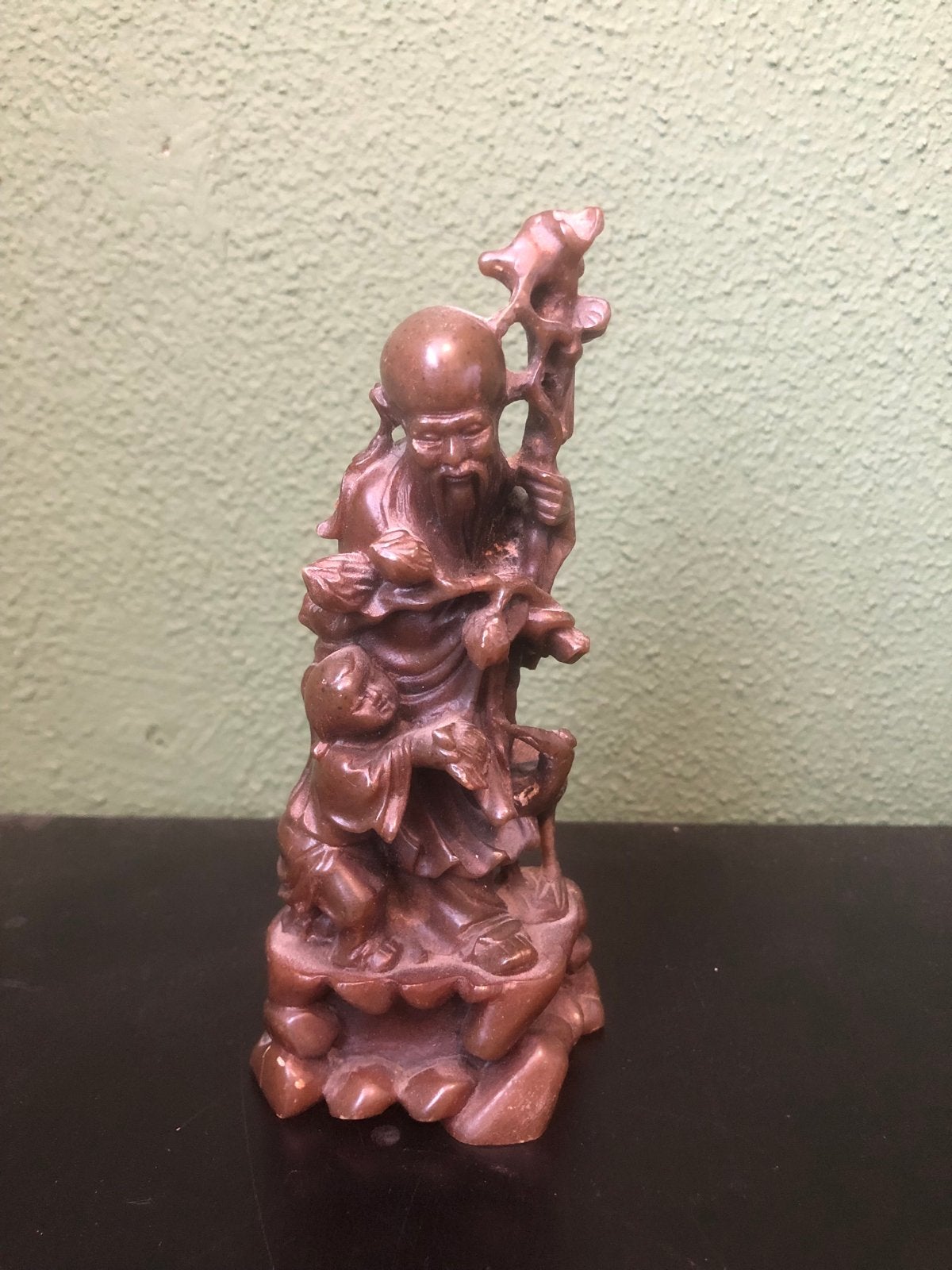 Oud Chinees Speksteen Beeldje Zhou Xing Taoïstische Godheid, Minder dan 20 cm, Ophalen of Verzenden, Steen of Keramiek, Beeld