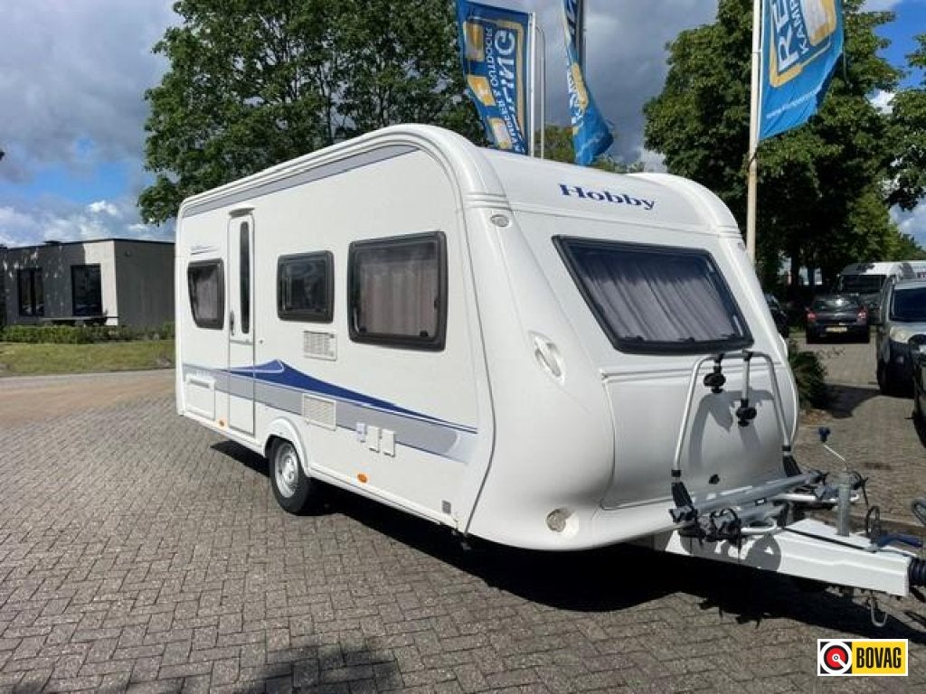 Hobby Excellent 455 UF Thule fietsendragers, Caravans en Kamperen, Caravans, Rondzit, Hobby, Bedrijf, Schokbreker