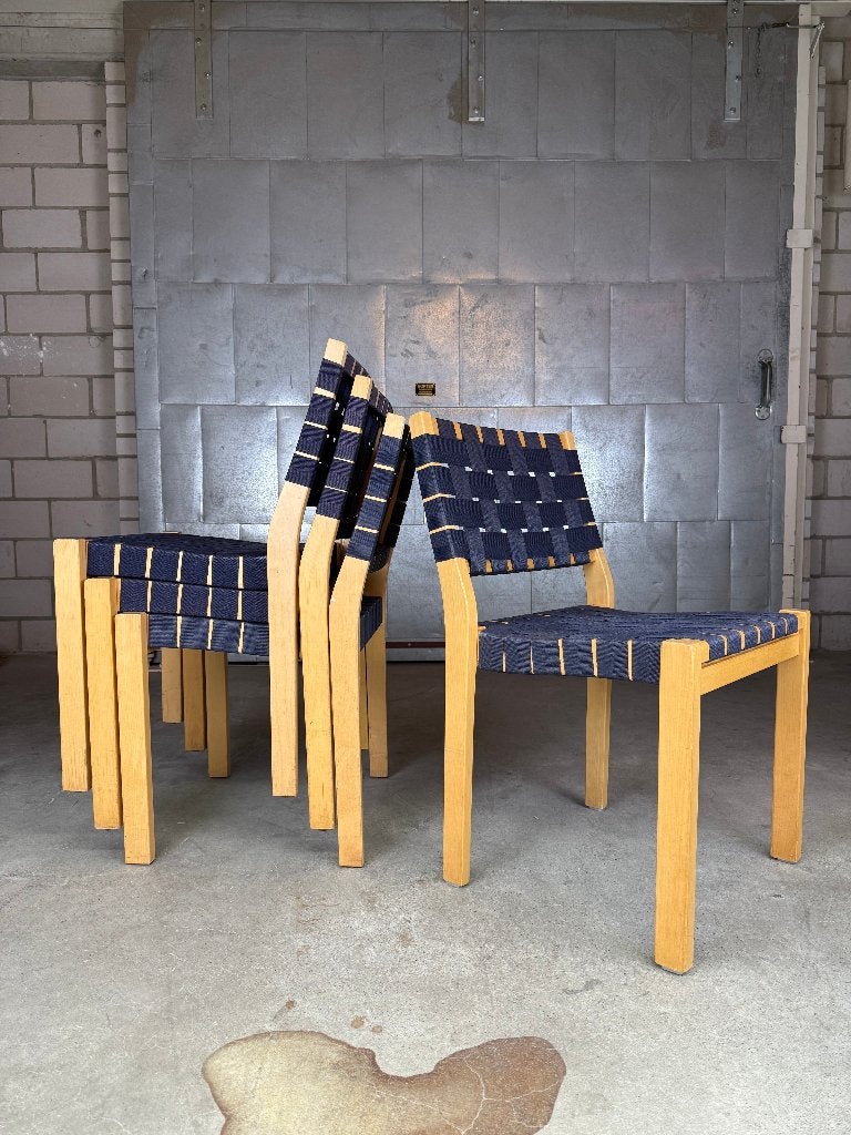 Artek 611 Chair By Alvar Aalto (voorraad: 10), Ophalen, Gebruikt, Blauw, Scandinavisch