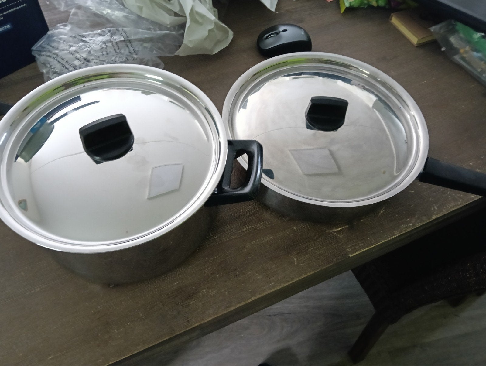 bk Pannenset 24 en 26 cm RVS, Gebruikt, Pannenset, Ophalen of Verzenden, Rvs