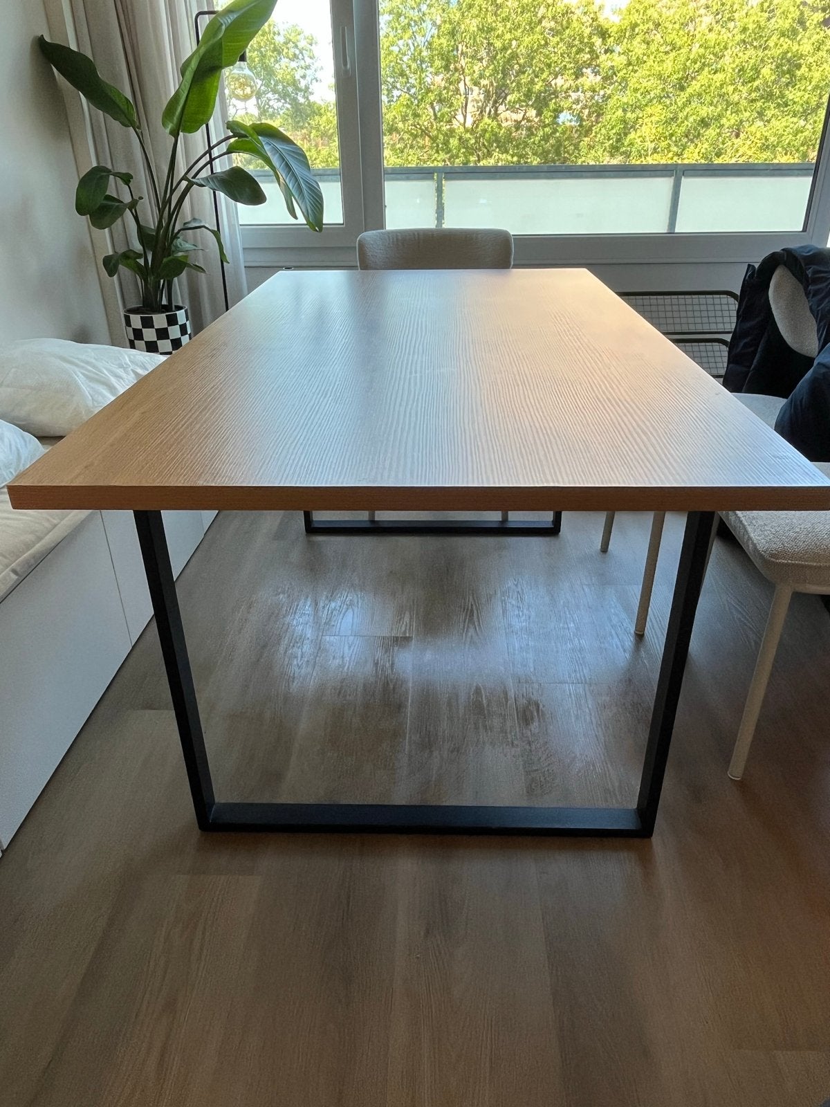 Aabenraa eettafel - warm eiken/zwart, Ophalen, Gebruikt, Eikenhout, 50 tot 100 cm