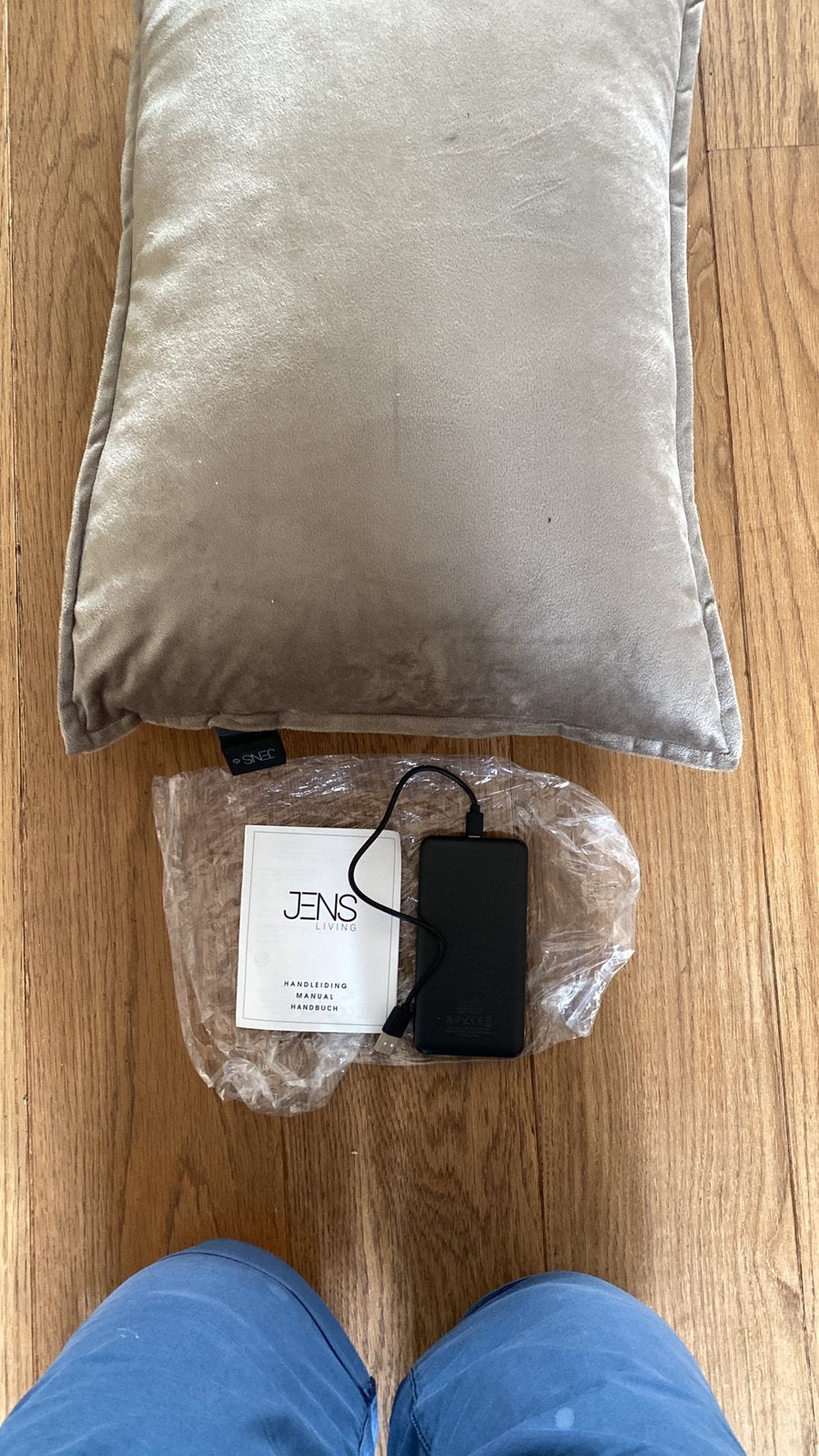 Jens living warmtekussen, Ophalen of Verzenden, Zo goed als nieuw, Beige, Rechthoekig