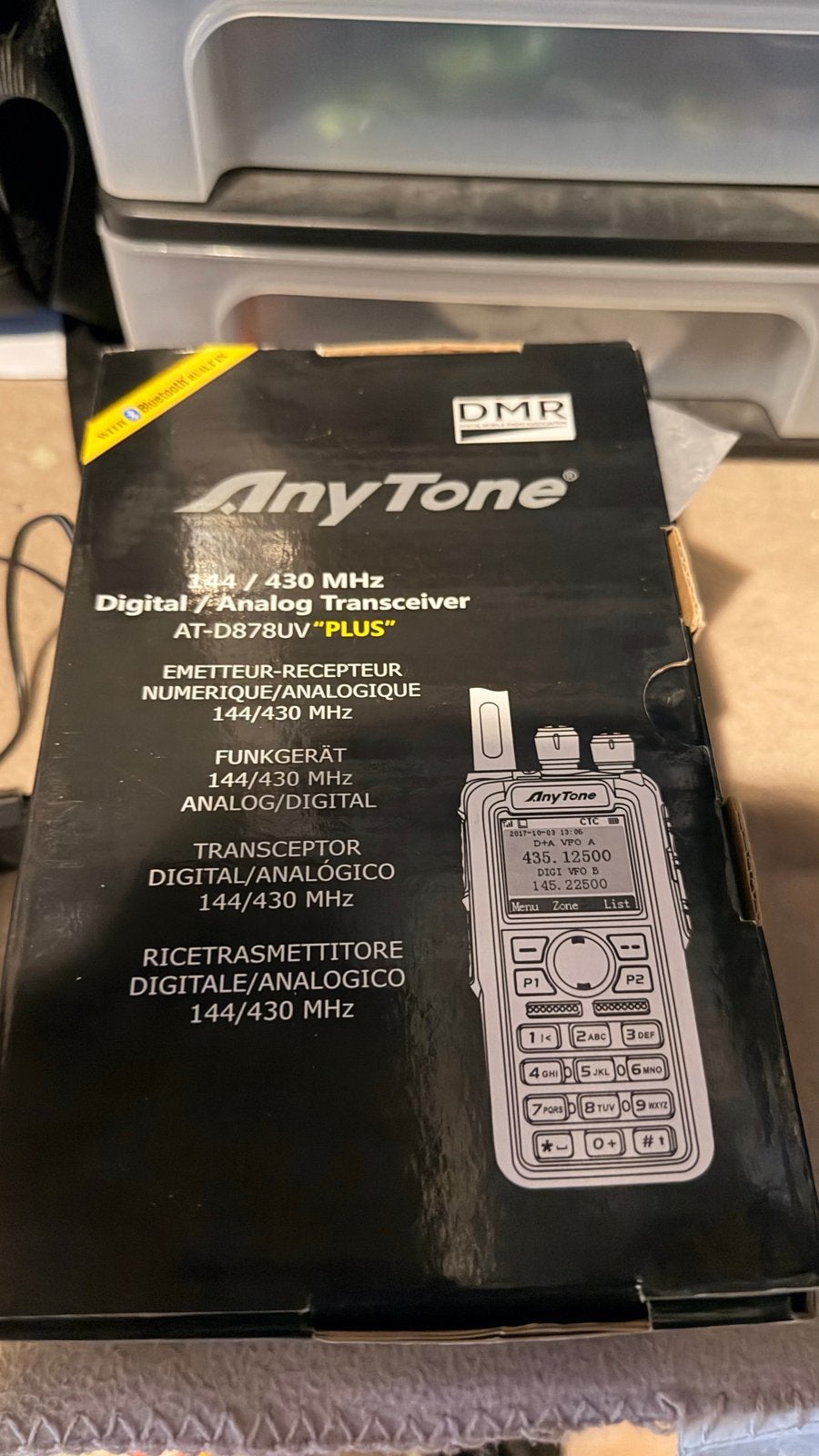 Anytone AT-D878UV Plus Portofoon met oplader en Bluetooth, 15 km of meer, Ophalen of Verzenden, Zo goed als nieuw, Portofoon of Walkie-talkie