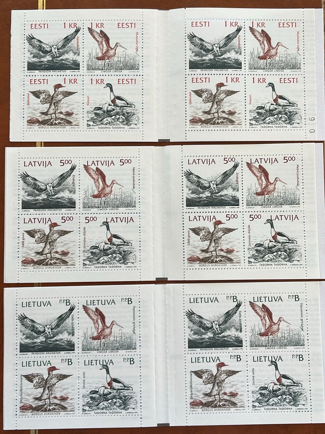 Baltische Staten-serie van 3 postzegelboekjes watervogels, Ophalen of Verzenden, Postfris, Dier of Natuur