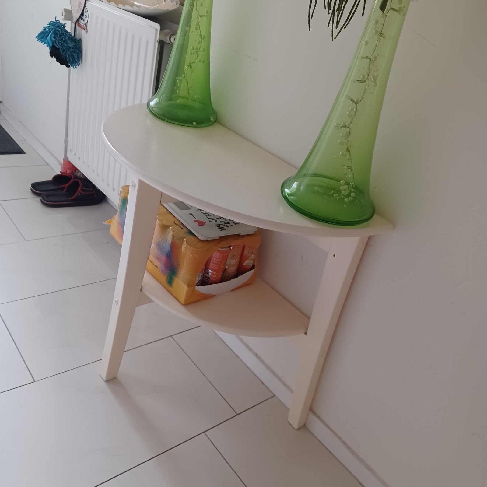 halfrobd haltafeltje, sidetable, bijzettafeltje  20€, Huis en Inrichting, Tafels | Sidetables, Ophalen, 25 tot 50 cm, Rechthoekig