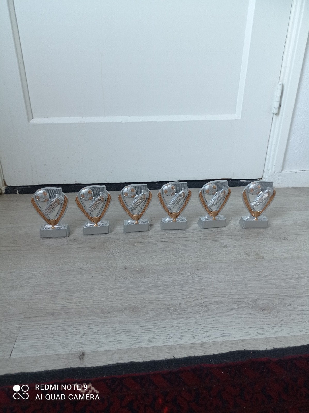 6x Voetbal Trofeeën / Resin Standaarden, Ophalen of Verzenden, Zo goed als nieuw