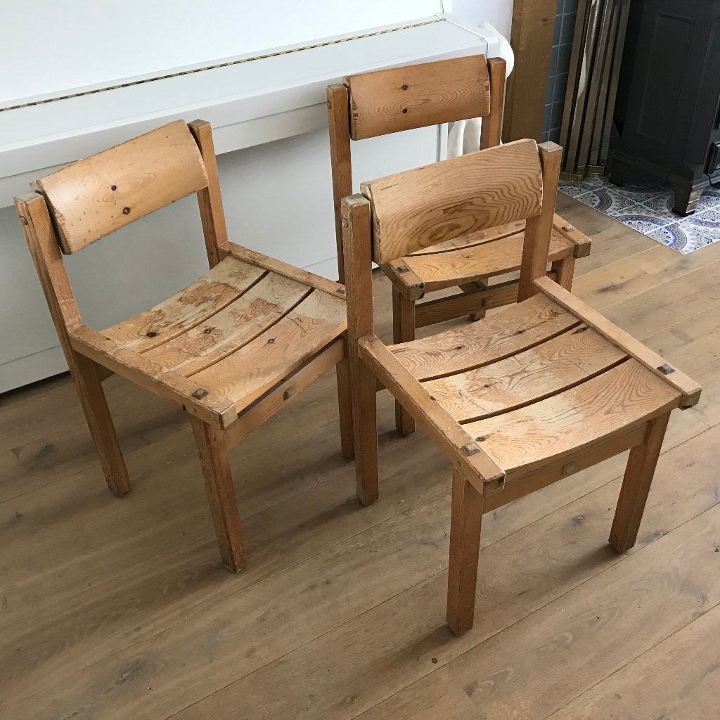 4 Edvin Helseth Stange Bruk Bruksbo stoel stoelen, Ophalen, Gebruikt, Bruin, Nvt