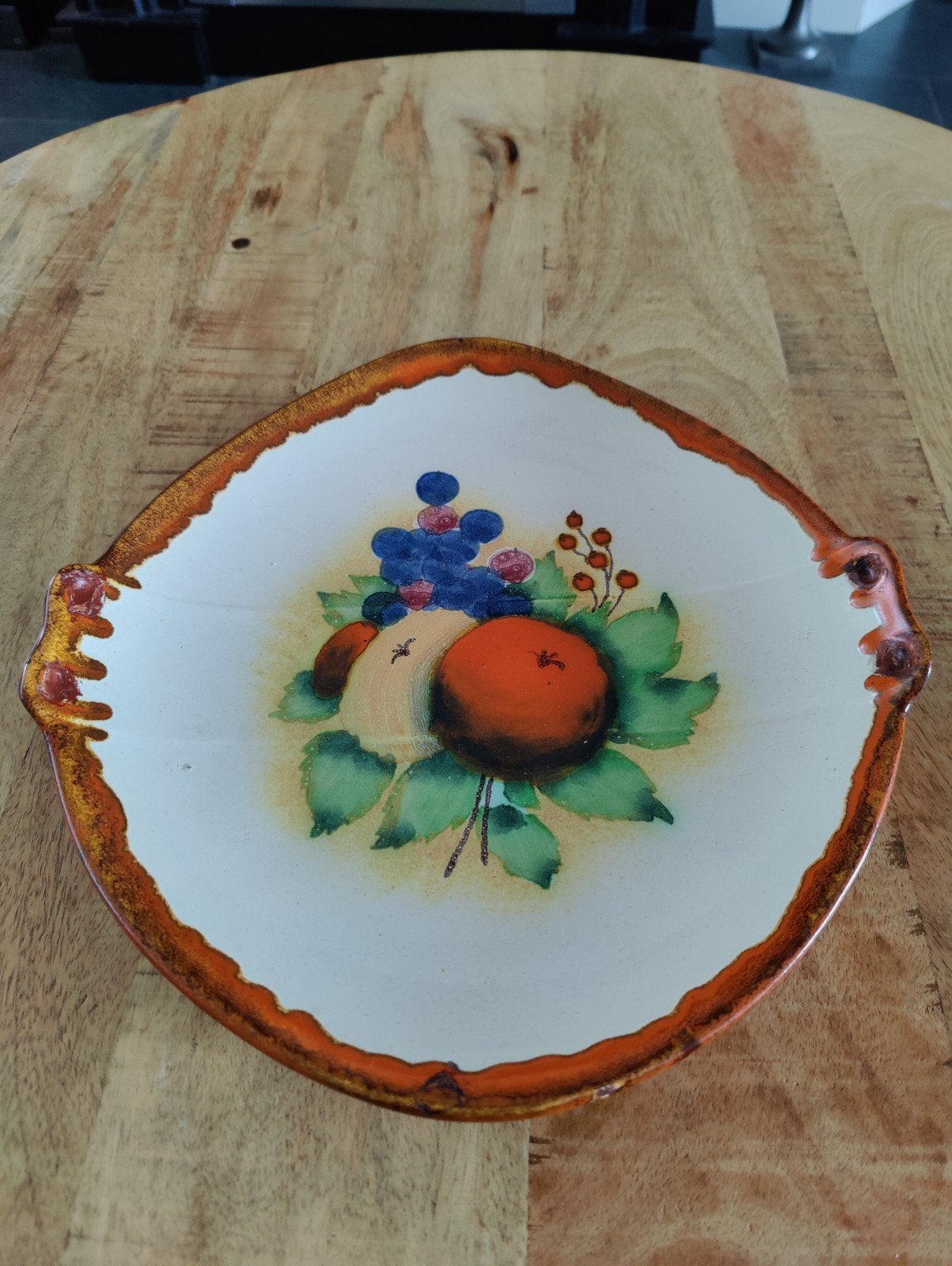 Vintage Majolika SMF Schramberg schaal- Handgeschilderd, Ophalen of Verzenden