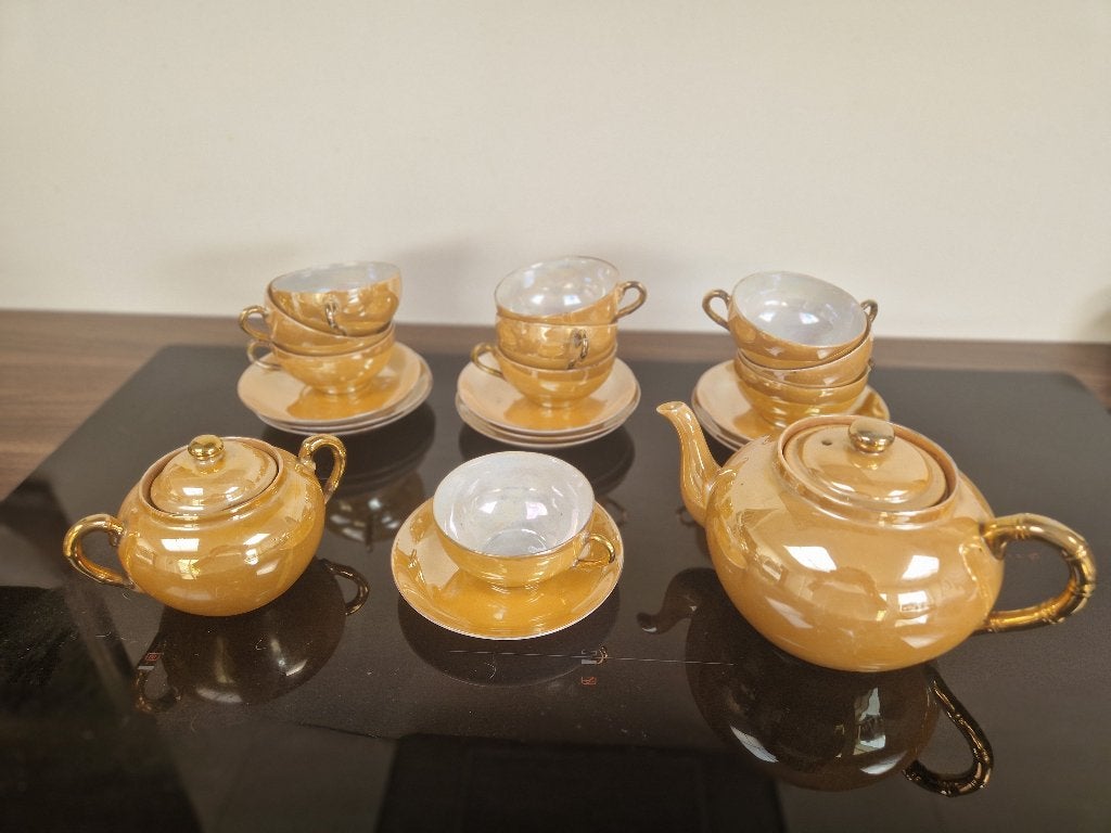 Chinees porselein oranje parlemoer theeservies, Ophalen of Verzenden