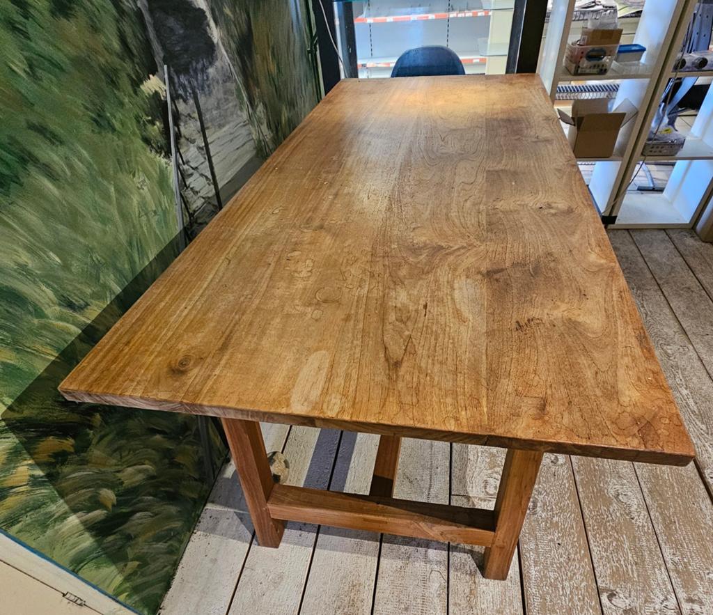 Houten Eettafel 200x90CM, Ophalen, Gebruikt, 200 cm of meer, 50 tot 100 cm