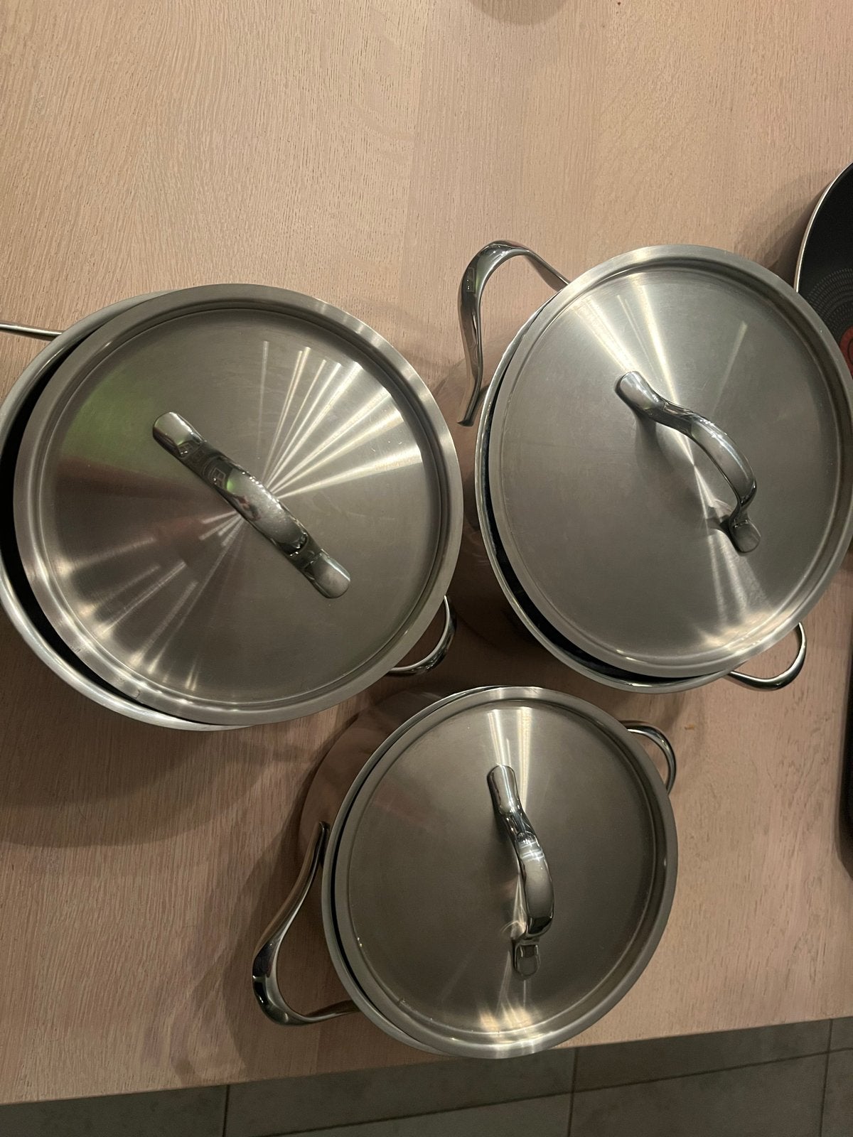 Fissler Pannenset - 3 RVS Kookpannen met Deksel, Met deksel, Pannenset, Ophalen of Verzenden, Zo goed als nieuw