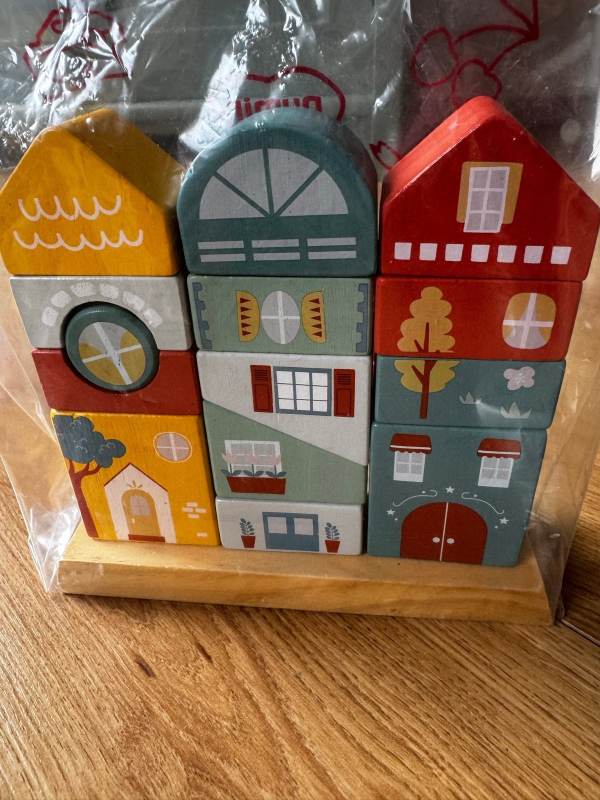 Houten Stapelblokken Huisjes - Nieuw in Verpakking, Ophalen, Nieuw, Overige merken