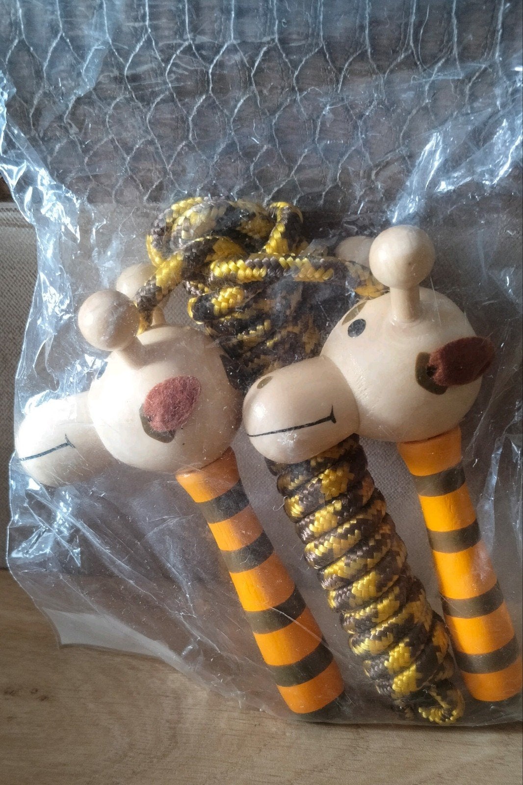 Houten giraffen springtouw  Nieuw in verpakking- Giraf, Kinderen en Baby's, Verzenden, Nieuw