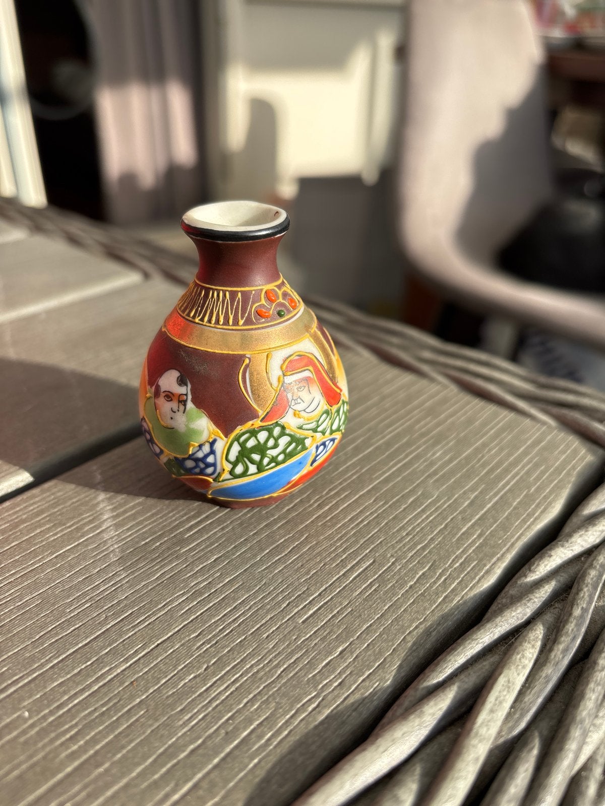 Antieke Japanse Satsuma Vaasje - Handgeschilderd, Ophalen of Verzenden