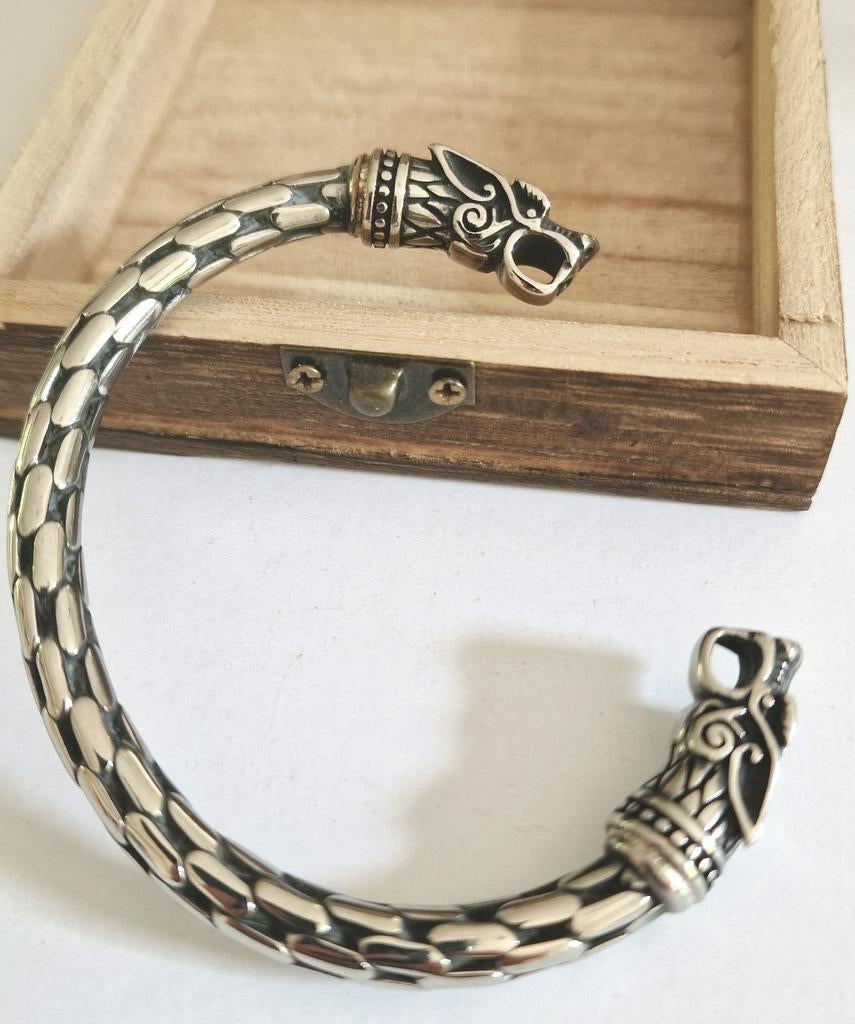 Zware Vikings armband, Sieraden, Tassen en Uiterlijk, Armbanden, Ophalen of Verzenden, Zo goed als nieuw, Zilver