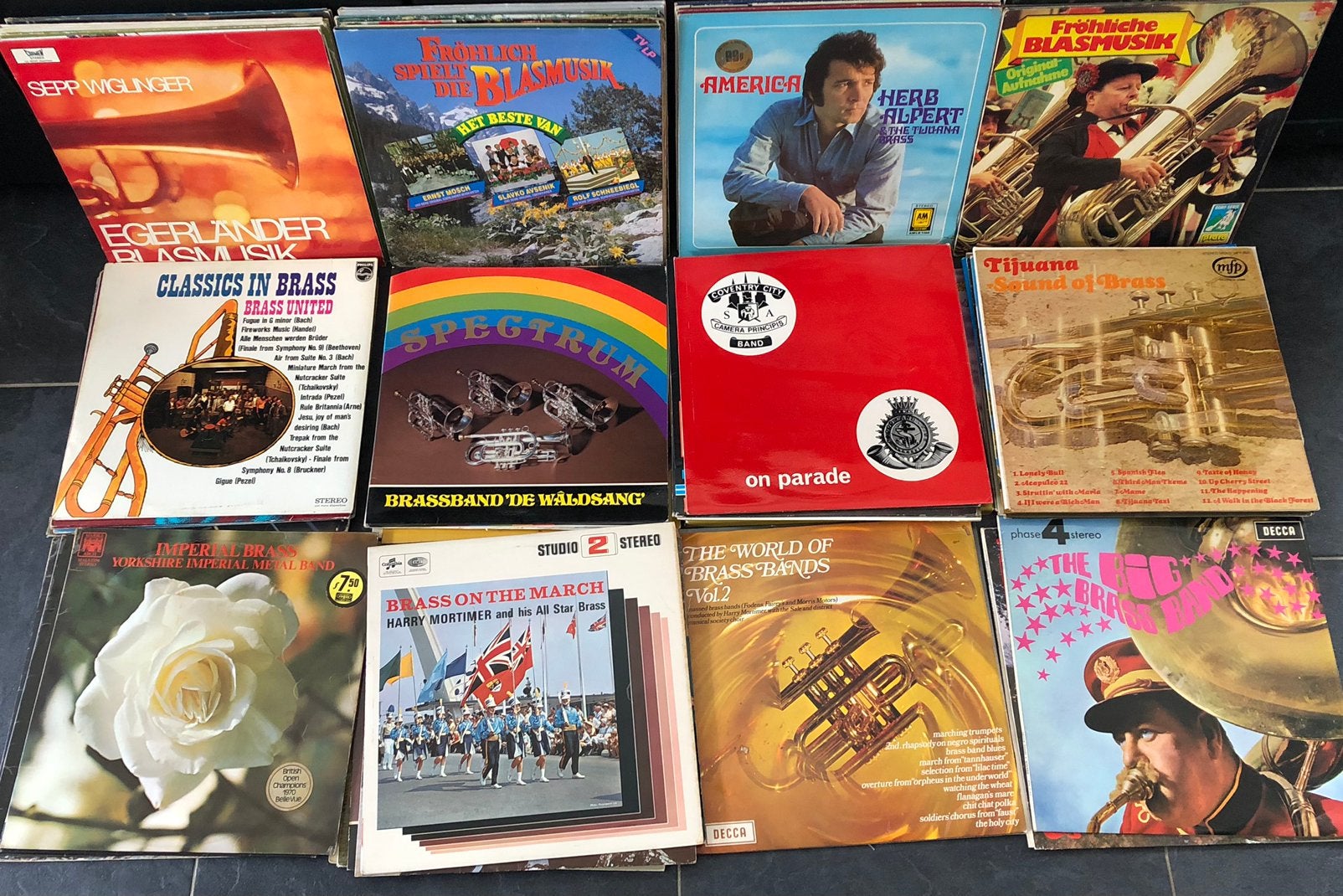 Brass, Blasmusik, Koperkwartet 85 lp’s, Cd's en Dvd's, Ophalen, Gebruikt, 12 inch
