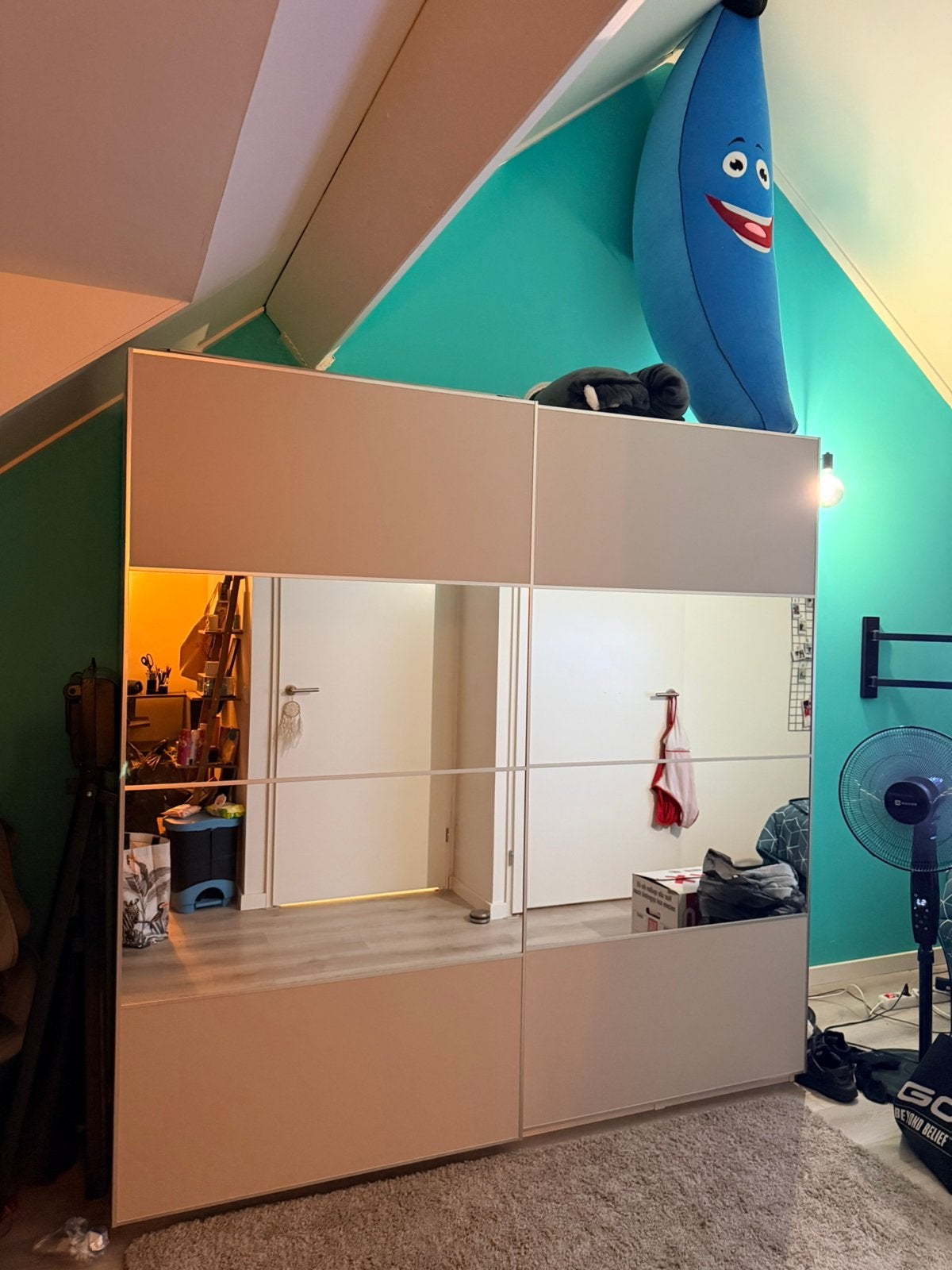 IKEA PAX schuifdeur kledingkast met spiegel, Ophalen, 200 cm of meer, Zo goed als nieuw, 200 cm of meer