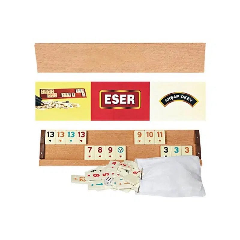 ESER Okey Spel - Houten Turkse Rummy voor 4 spelers, Drie of vier spelers, Verzenden, Nieuw