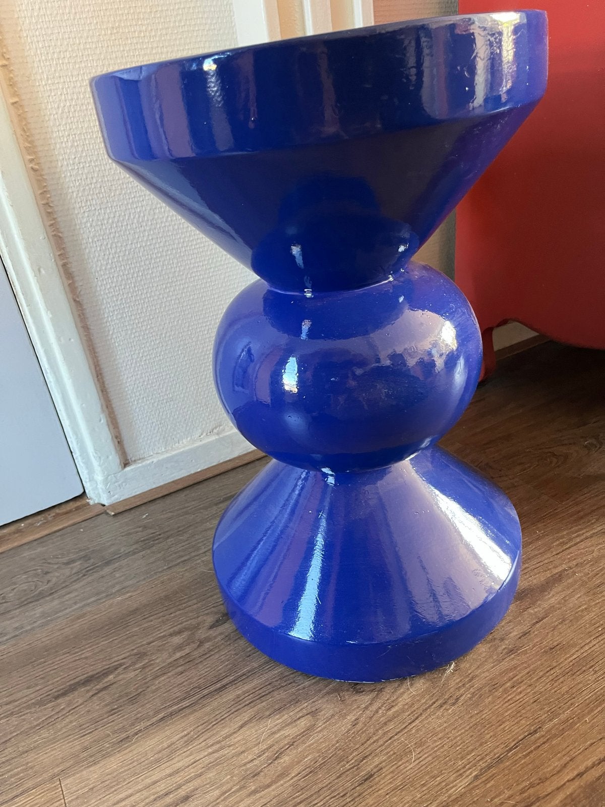 Blauwe diabolo bijzettafel - Modern design, Overige materialen, Minder dan 55 cm, Gebruikt, Rond