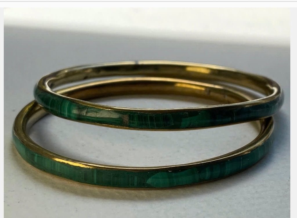 2 x Malachiet Armband, binnenzijde koper, 6 cm, pr.p.stuk, Sieraden, Tassen en Uiterlijk, Nieuw, Ophalen of Verzenden, X, X