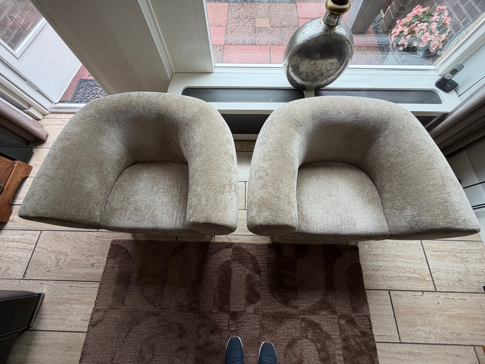 Twee comfortabele fauteuils - Hoogte 72cm, Breedte 105cm, Huis en Inrichting, Fauteuils, Ophalen, Gebruikt, Minder dan 75 cm, 100 tot 125 cm